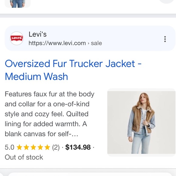 Levi's Fur Denim Trucker Jacket - Picture 5 of 17